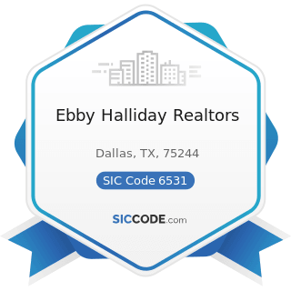 Ebby Halliday Realtors - SIC Code 6531 - Real Estate Agents and Managers