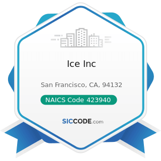 Ice Inc - NAICS Code 423940 - Jewelry, Watch, Precious Stone, and Precious Metal Merchant...