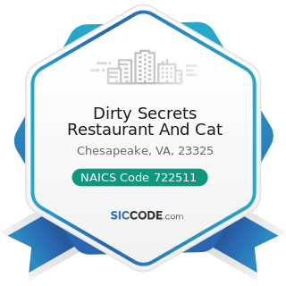 Dirty Secrets Restaurant And Cat - NAICS Code 722511 - Full-Service Restaurants
