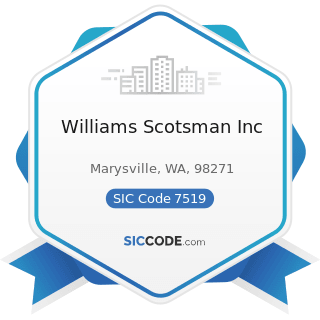 Williams Scotsman Inc - SIC Code 7519 - Utility Trailer and Recreational Vehicle Rental