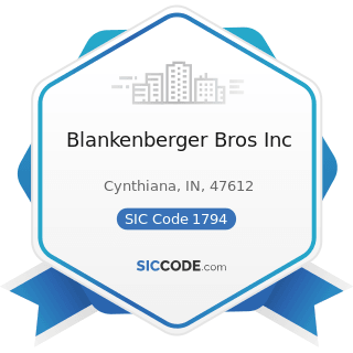 Blankenberger Bros Inc - SIC Code 1794 - Excavation Work