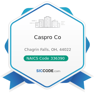 Caspro Co - NAICS Code 336390 - Other Motor Vehicle Parts Manufacturing