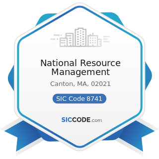 National Resource Management - SIC Code 8741 - Management Services