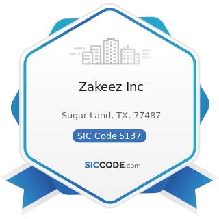 Zakeez Inc - SIC Code 5137 - Women's, Children's, and Infants' Clothing and Accessories