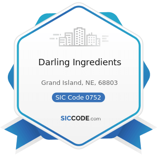 Darling Ingredients - SIC Code 0752 - Animal Specialty Services, except Veterinary