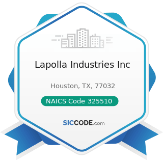 Lapolla Industries Inc - NAICS Code 325510 - Paint and Coating Manufacturing