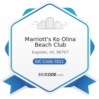 Marriott's Ko Olina Beach Club - SIC Code 7011 - Hotels and Motels
