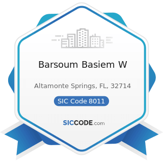 Barsoum Basiem W - SIC Code 8011 - Offices and Clinics of Doctors of Medicine