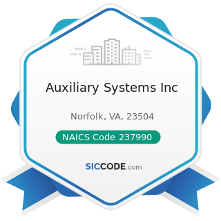 Auxiliary Systems Inc - NAICS Code 237990 - Other Heavy and Civil Engineering Construction