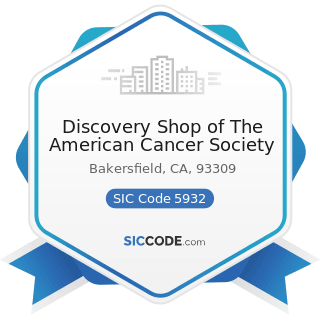 Discovery Shop of The American Cancer Society - SIC Code 5932 - Used Merchandise Stores