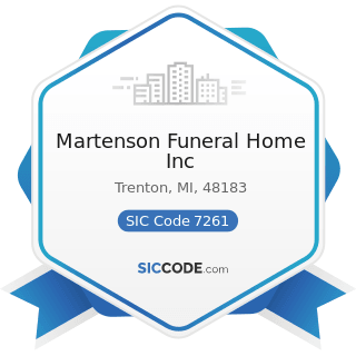 Martenson Funeral Home Inc - SIC Code 7261 - Funeral Service and Crematories