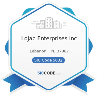 LoJac Enterprises Inc - SIC Code 5032 - Brick, Stone, and Related Construction Materials