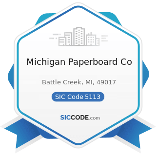 Michigan Paperboard Co - SIC Code 5113 - Industrial and Personal Service Paper