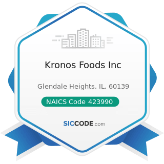 Kronos Foods Inc - NAICS Code 423990 - Other Miscellaneous Durable Goods Merchant Wholesalers