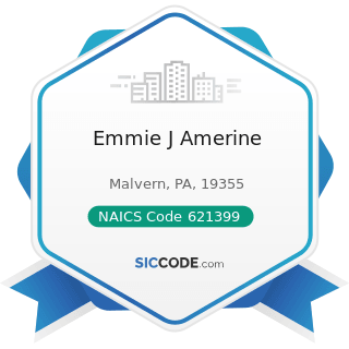 Emmie J Amerine - NAICS Code 621399 - Offices of All Other Miscellaneous Health Practitioners