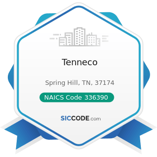 Tenneco - NAICS Code 336390 - Other Motor Vehicle Parts Manufacturing