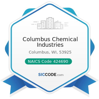 Columbus Chemical Industries - NAICS Code 424690 - Other Chemical and Allied Products Merchant...