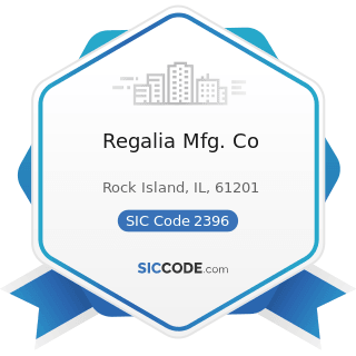 Regalia Mfg. Co - SIC Code 2396 - Automotive Trimmings, Apparel Findings, and Related Products