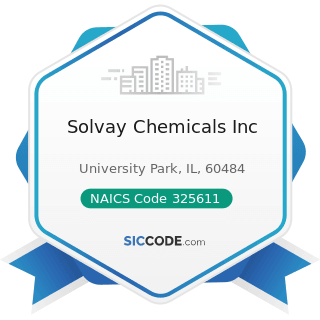 Solvay Chemicals Inc - NAICS Code 325611 - Soap and Other Detergent Manufacturing