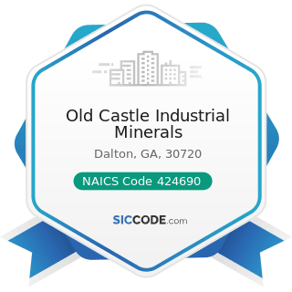 Old Castle Industrial Minerals - NAICS Code 424690 - Other Chemical and Allied Products Merchant...