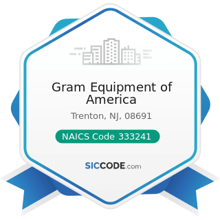 Gram Equipment of America - NAICS Code 333241 - Food Product Machinery Manufacturing