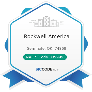 Rockwell America - NAICS Code 339999 - All Other Miscellaneous Manufacturing