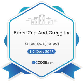 Faber Coe And Gregg Inc - SIC Code 5947 - Gift, Novelty, and Souvenir Shops