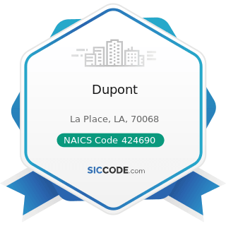 Dupont - NAICS Code 424690 - Other Chemical and Allied Products Merchant Wholesalers