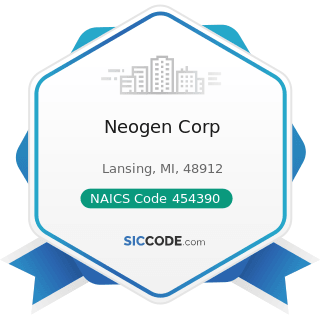 Neogen Corp - NAICS Code 454390 - Other Direct Selling Establishments