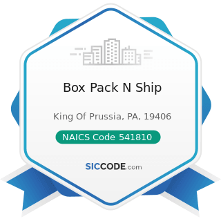 Box Pack N Ship - NAICS Code 541810 - Advertising Agencies
