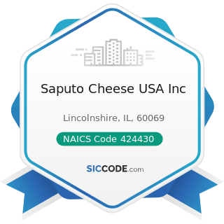 Saputo Cheese USA Inc - NAICS Code 424430 - Dairy Product (except Dried or Canned) Merchant...