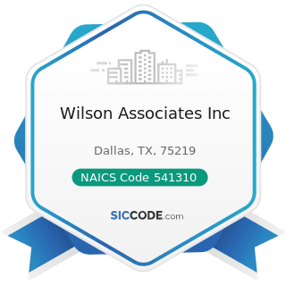 Wilson Associates Inc - NAICS Code 541310 - Architectural Services