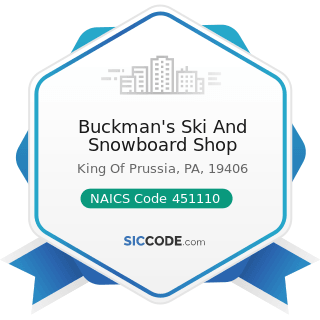 Buckman's Ski And Snowboard Shop - NAICS Code 451110 - Sporting Goods Stores