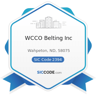 WCCO Belting Inc - SIC Code 2394 - Canvas and Related Products
