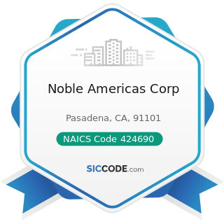 Noble Americas Corp - NAICS Code 424690 - Other Chemical and Allied Products Merchant Wholesalers