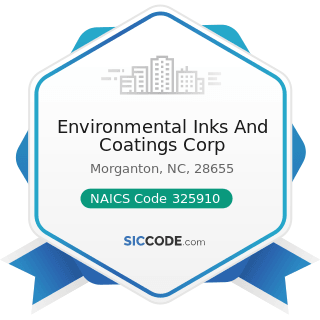 Environmental Inks And Coatings Corp - NAICS Code 325910 - Printing Ink Manufacturing