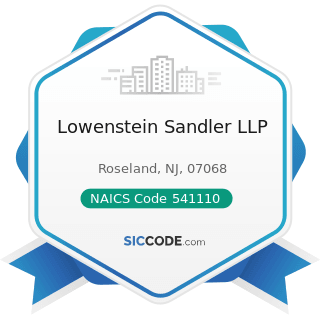 Lowenstein Sandler LLP - NAICS Code 541110 - Offices of Lawyers