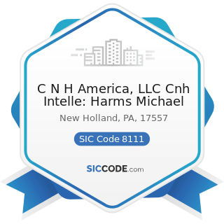 C N H America, LLC Cnh Intelle: Harms Michael - SIC Code 8111 - Legal Services