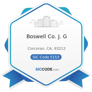 Boswell Co. J. G - SIC Code 5153 - Grain and Field Beans