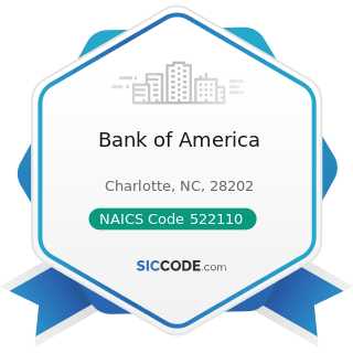 Bank of America - NAICS Code 522110 - Commercial Banking