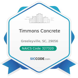 Timmons Concrete - NAICS Code 327320 - Ready-Mix Concrete Manufacturing