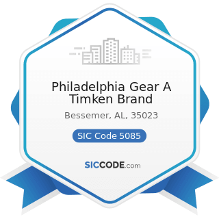 Philadelphia Gear A Timken Brand - SIC Code 5085 - Industrial Supplies