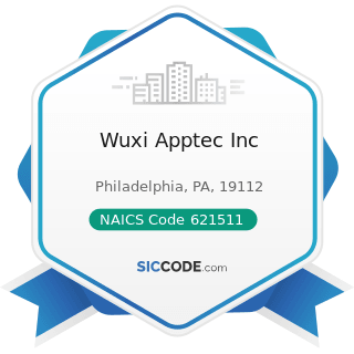 Wuxi Apptec Inc - NAICS Code 621511 - Medical Laboratories