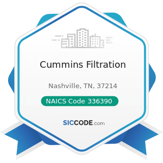 Cummins Filtration - NAICS Code 336390 - Other Motor Vehicle Parts Manufacturing
