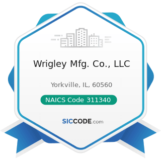 Wrigley Mfg. Co., LLC - NAICS Code 311340 - Nonchocolate Confectionery Manufacturing