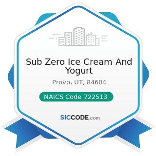 Sub Zero Ice Cream And Yogurt - NAICS Code 722513 - Limited-Service Restaurants