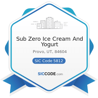 Sub Zero Ice Cream And Yogurt - SIC Code 5812 - Eating Places