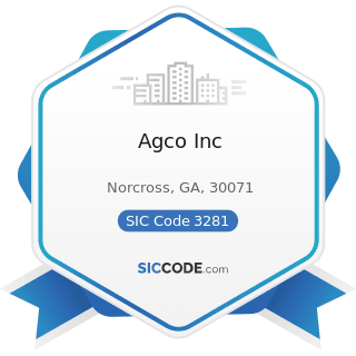 Agco Inc - SIC Code 3281 - Cut Stone and Stone Products