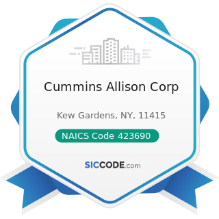 Cummins Allison Corp - NAICS Code 423690 - Other Electronic Parts and Equipment Merchant...