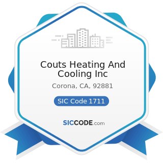 Couts Heating And Cooling Inc - SIC Code 1711 - Plumbing, Heating and Air-Conditioning